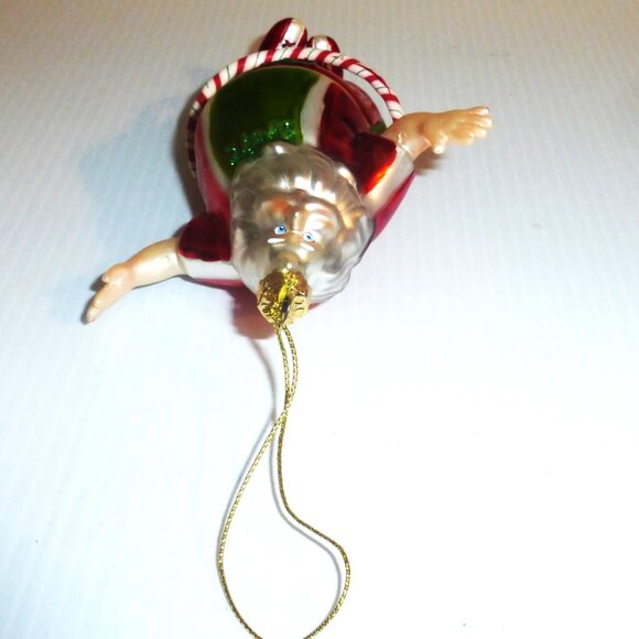 Vintage SANTA ORNAMENT 2x Santa MAN on the MOON Christmas Tree Ornament - Picture 5 of 14